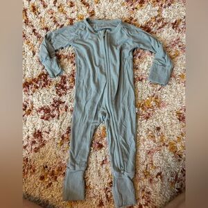 Little sleepies blue ribbed pajamas